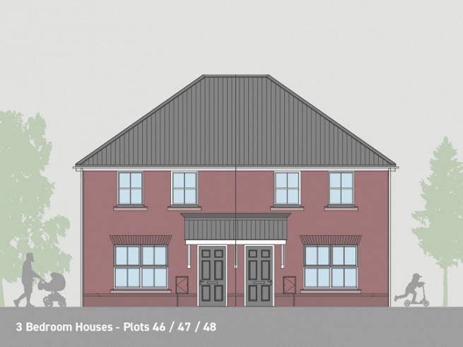 3 bedroom houses, plots 46, 47 and 48 - artist's impression subject to change